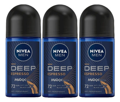 3 PK Nivea Deep Espresso Roll On 50 ML Each