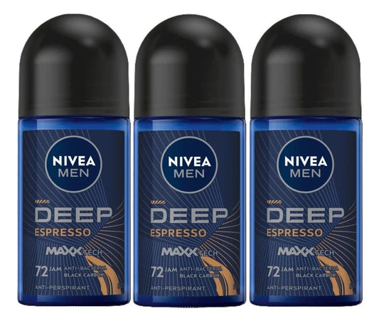 3 PK Nivea Deep Espresso Roll On 50 ML Each