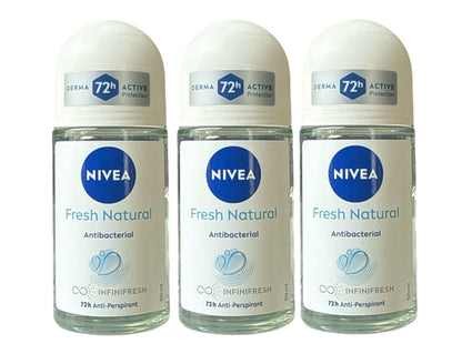 Nivea Fresh Natural Roll On | 1.69 Fl Oz (50ml) | Pack of 3