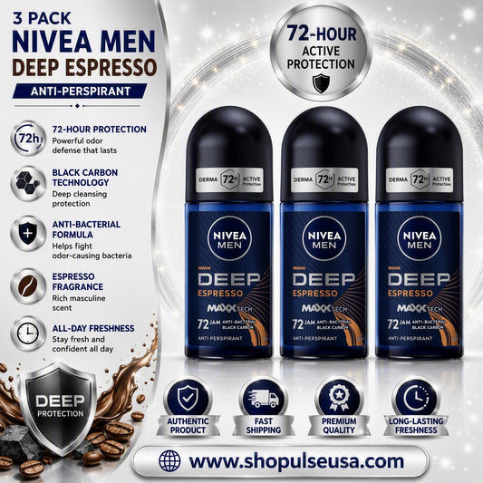 3 PK Nivea Deep Espresso Roll On 50 ML Each