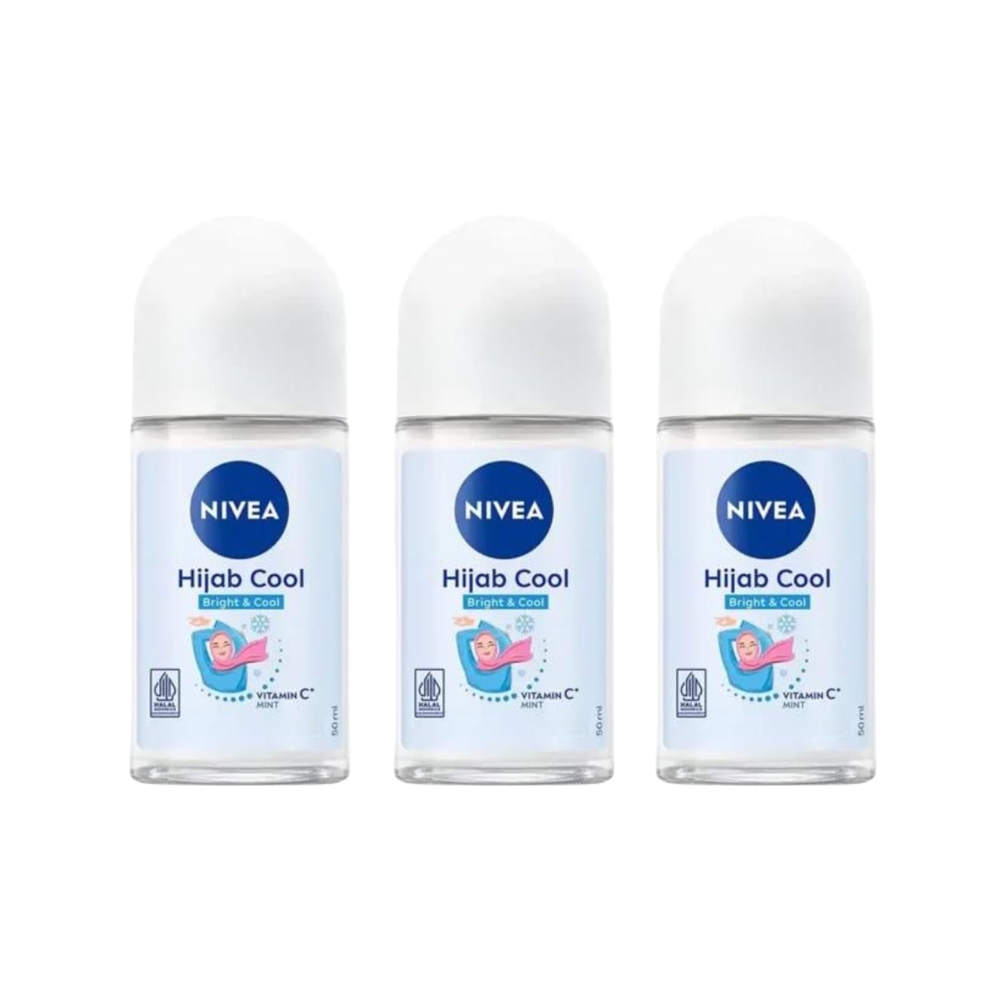 nivea hijab collection anti-perspirant roll on 50 ml each (3 pack)