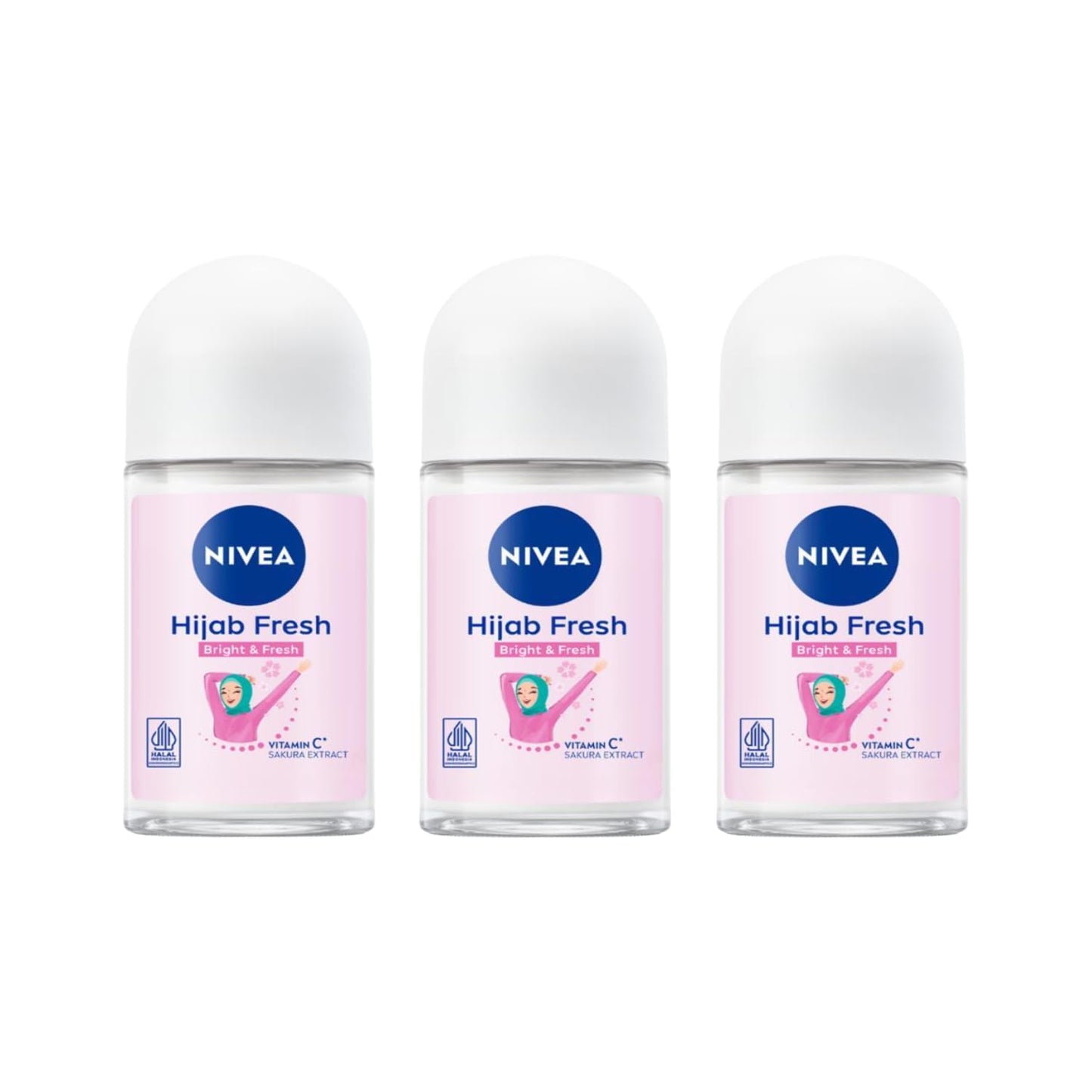 nivea hijab collection anti-perspirant roll on 50 ml each (3 pack)