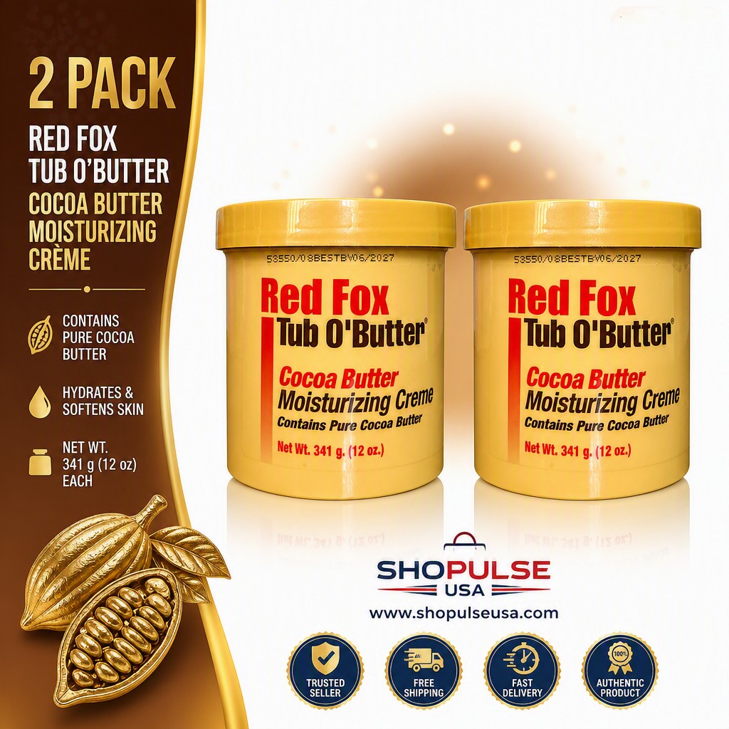 red fox tub o' butter cocoa, moisturizing creme 2 pack 12 oz each