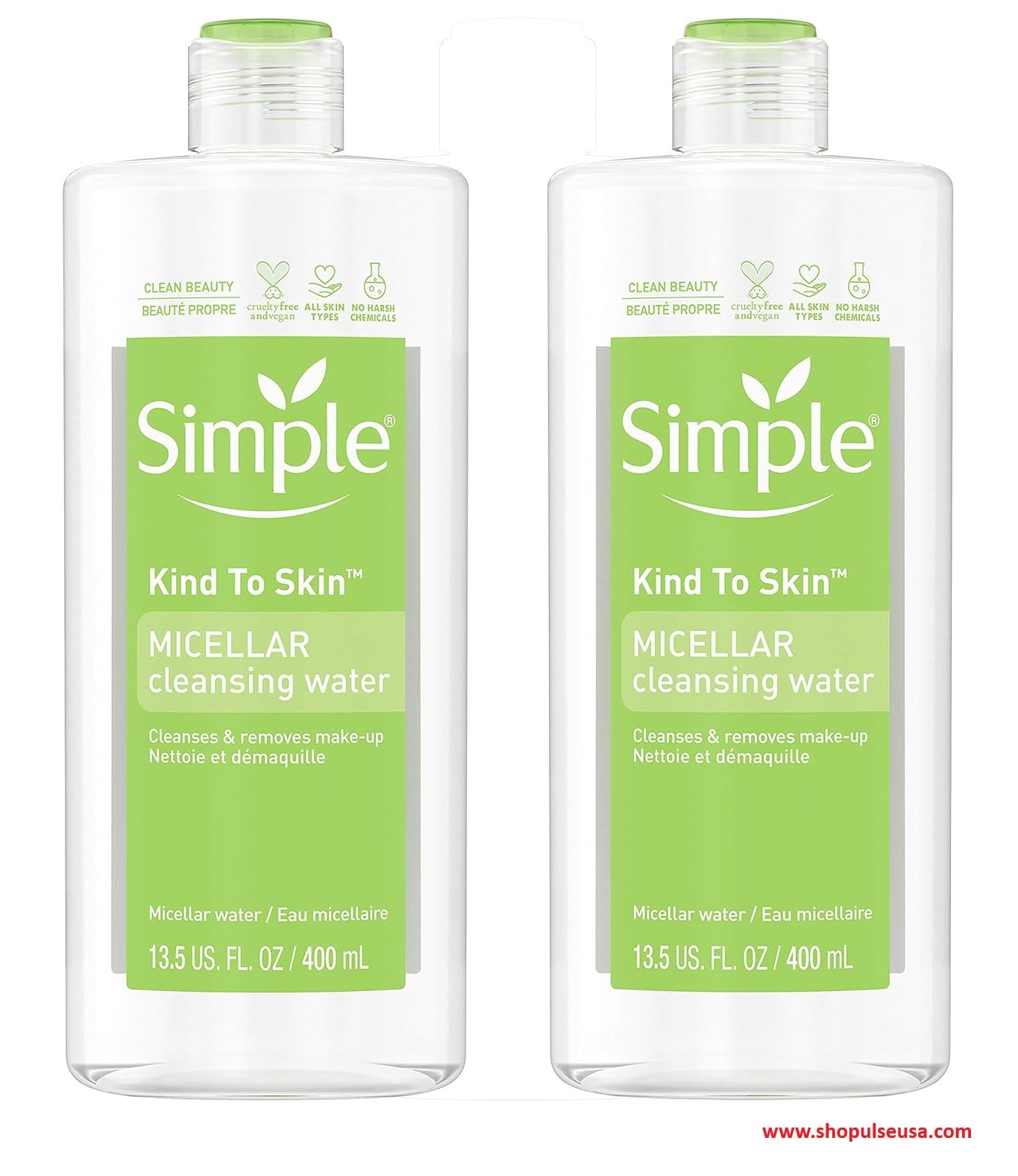 2 pack simple micellar cleansing water 13.5 fl oz  gentle makeup remover & cleanser