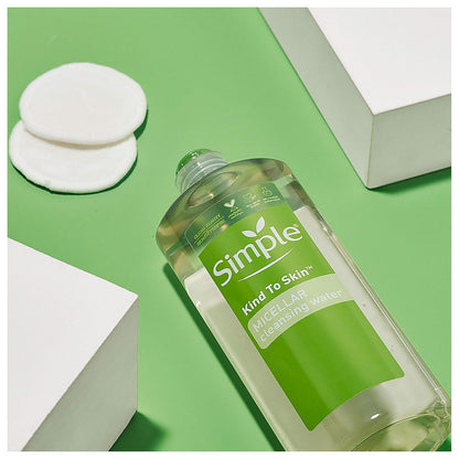 2 Pack Simple Micellar Cleansing Water 13.5 fl oz  Gentle Makeup Remover & Cleanser