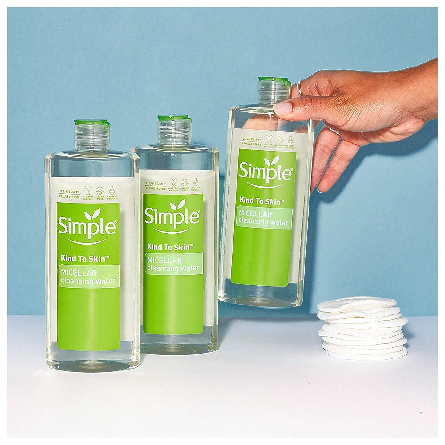 2 pack simple micellar cleansing water 13.5 fl oz  gentle makeup remover & cleanser