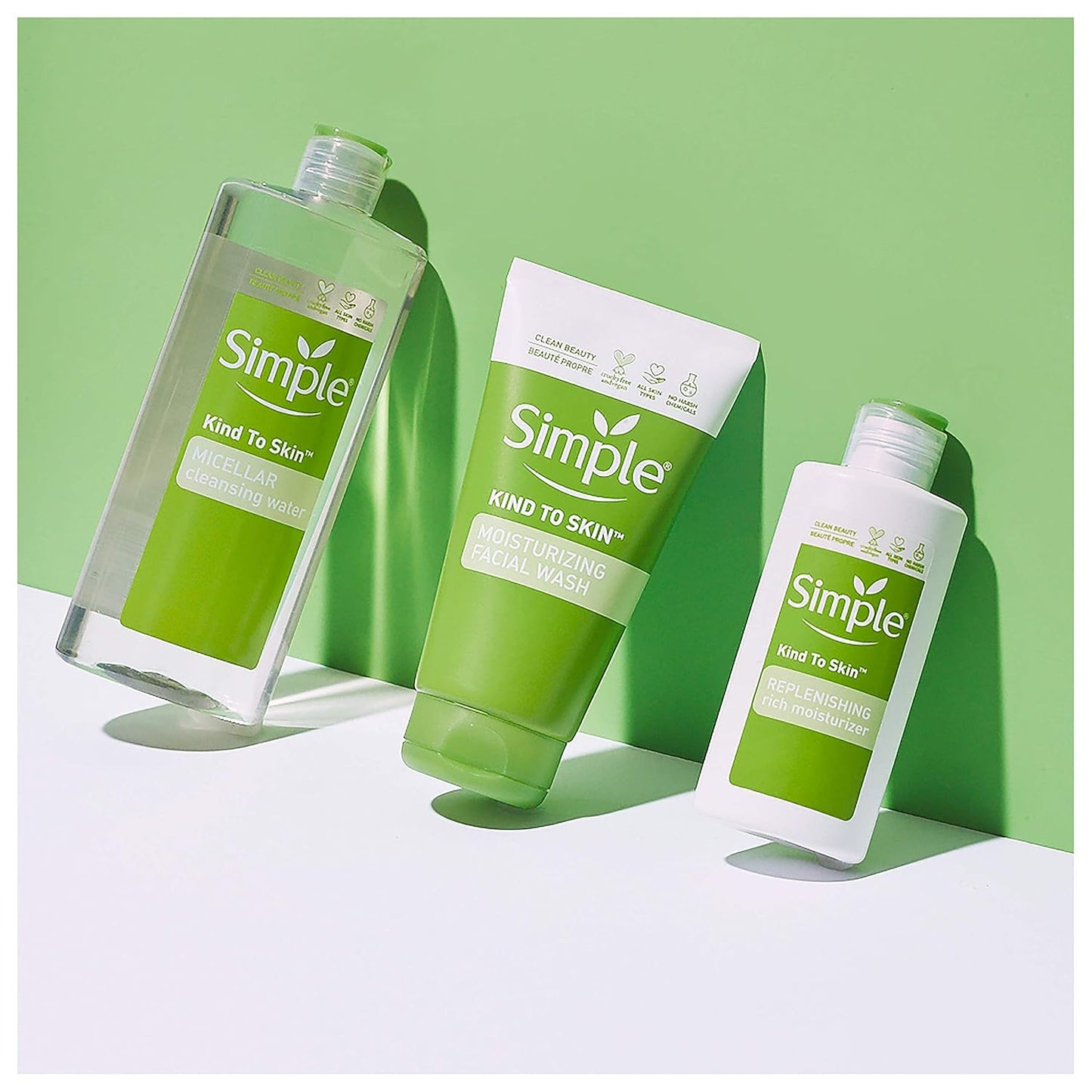 2 pack simple micellar cleansing water 13.5 fl oz  gentle makeup remover & cleanser