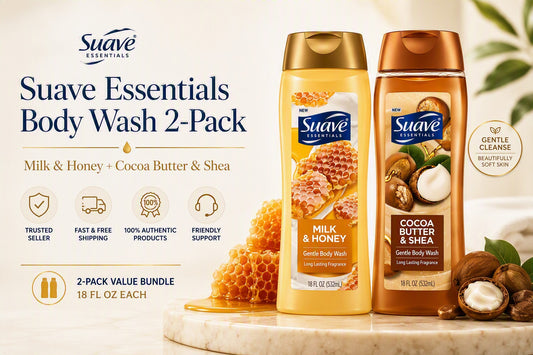 Suave Body Wash Variety Pack, Milk & Honey + Cocoa Butter & Shea 18 FL OZ Each