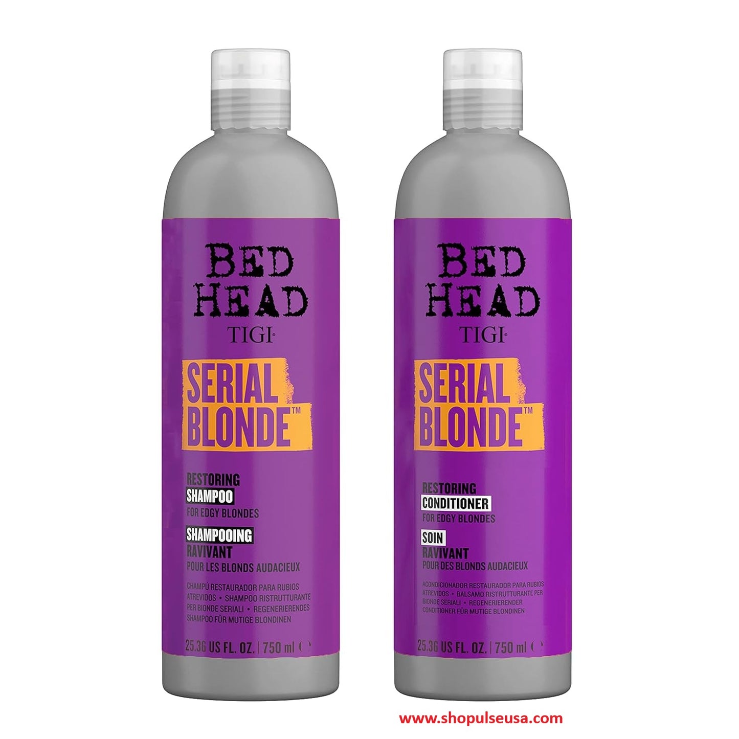 tigi bed head serial blonde restoring shampoo & conditioner set 25.36 fl oz each