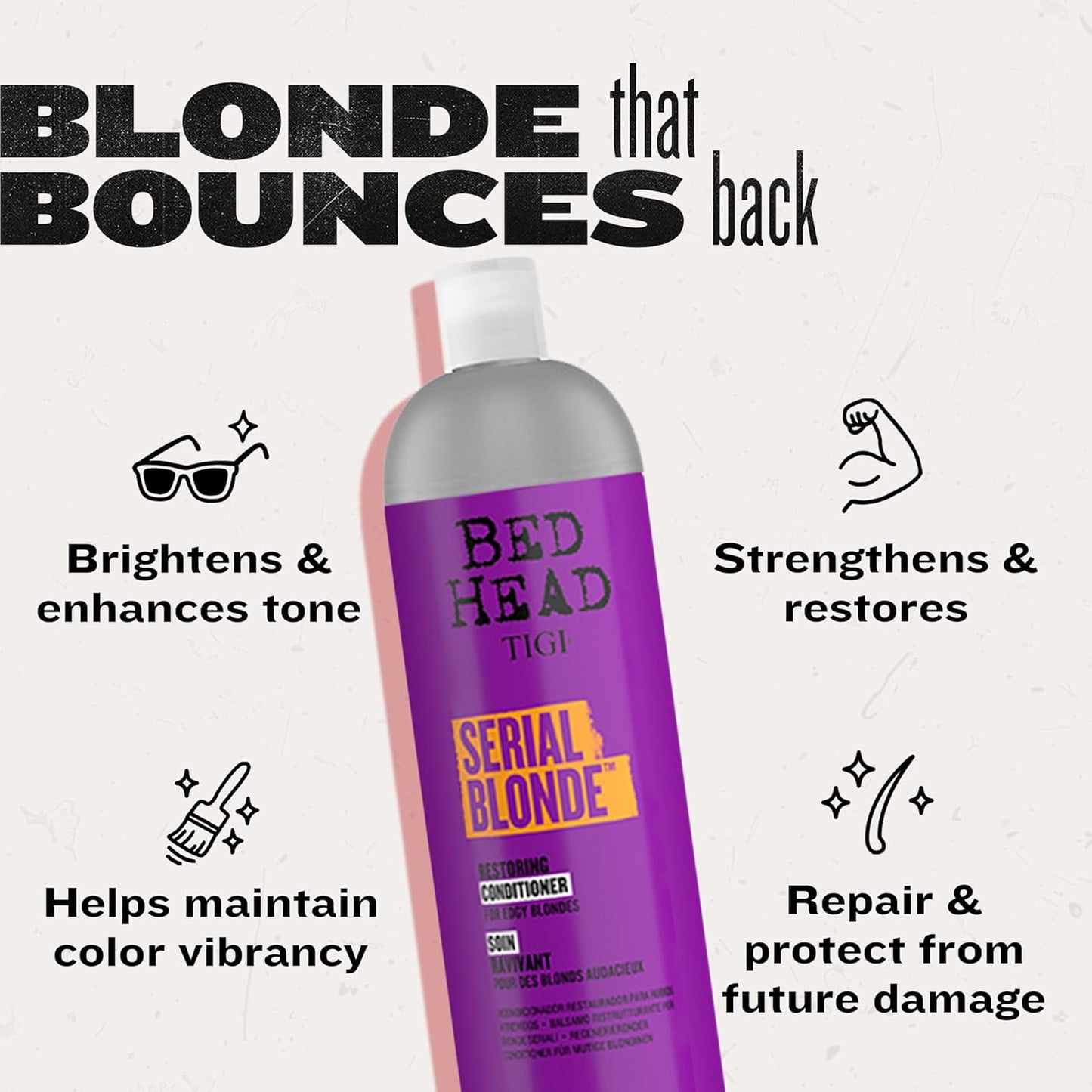 tigi bed head serial blonde restoring shampoo & conditioner set 25.36 fl oz each