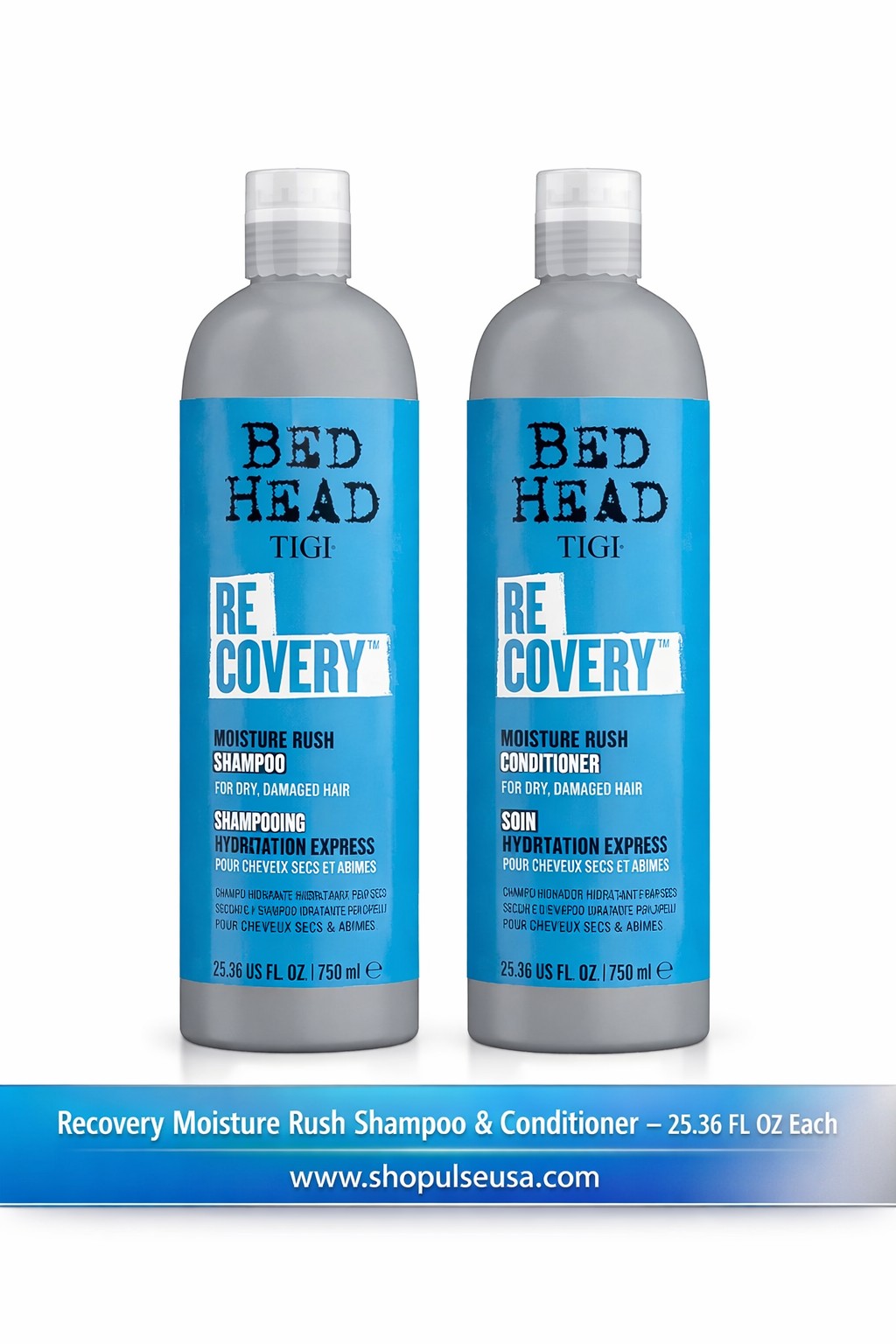 tigi bed head recovery moisture rush shampoo and conditioner 25.36 fl oz /750 ml