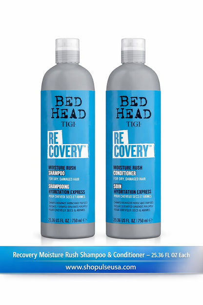 TIGI Bed Head Recovery Moisture Rush Shampoo and Conditioner 25.36 FL OZ /750 mL