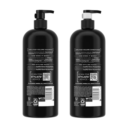 TRESemmé Shampoo and Conditioner Set, Amplified Volume + Collagen Infusion, 24H Full Body & Lift with Heat Protection