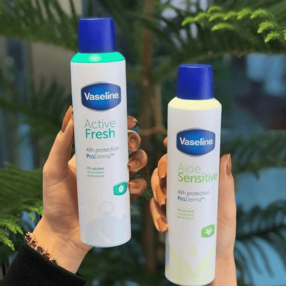 6 pack vaseline aloe sensitive deodorant spray  48hr protection & 0% alcohol 8.45 oz / 250 ml