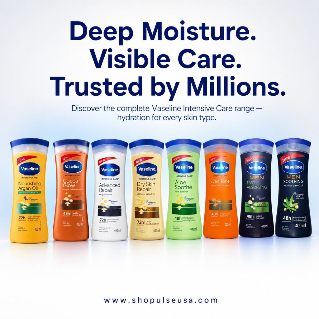 vaseline intensive care cocoa glow body lotion 400ml (2 pack) | 48h moisture dry