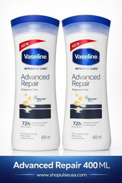 Vaseline Intensive Care Cocoa Glow Body Lotion 400ml (2 Pack) | 48H Moisture Dry