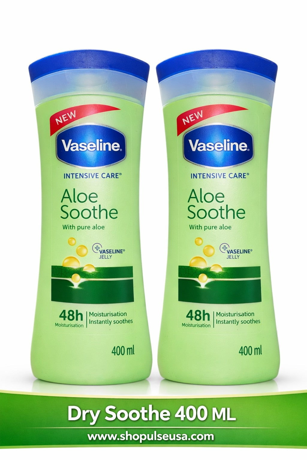 vaseline intensive care cocoa glow body lotion 400ml (2 pack) | 48h moisture dry