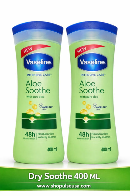 Vaseline Intensive Care Cocoa Glow Body Lotion 400ml (2 Pack) | 48H Moisture Dry