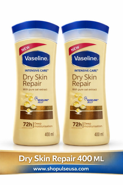 Vaseline Intensive Care Cocoa Glow Body Lotion 400ml (2 Pack) | 48H Moisture Dry
