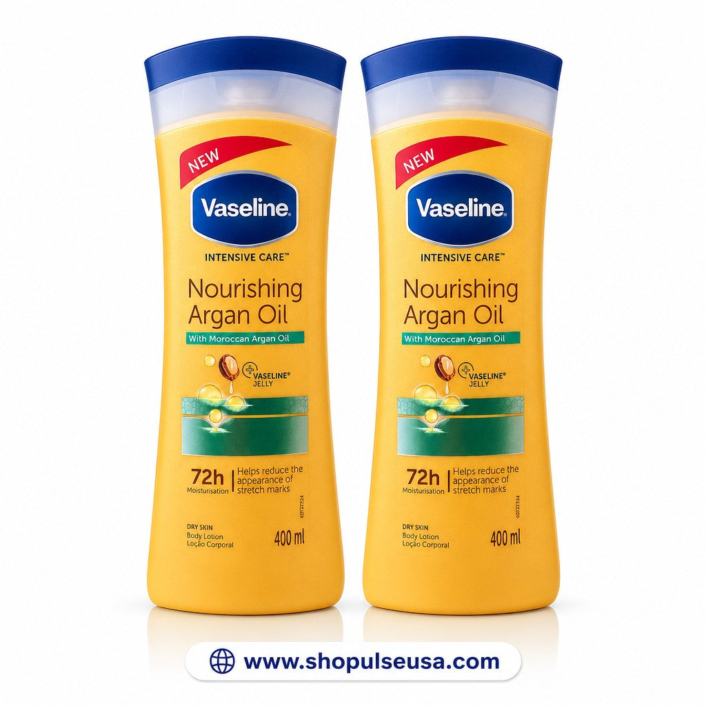 vaseline intensive care cocoa glow body lotion 400ml (2 pack) | 48h moisture dry