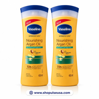 Vaseline Intensive Care Cocoa Glow Body Lotion 400ml (2 Pack) | 48H Moisture Dry