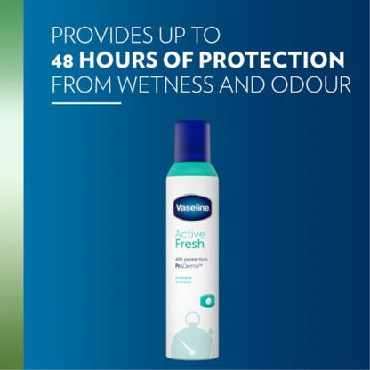 6 Pack Vaseline Active Fresh Deodorant Spray  48HR Protection & 0% Alcohol 8.45 oz / 250 mL