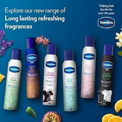 6 Pack Vaseline Active Fresh Deodorant Spray  48HR Protection & 0% Alcohol 8.45 oz / 250 mL