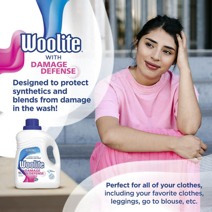 Woolite Damage Defense Liquid Laundry Detergent, Light Fresh Scent, 66 Loads, 100 Fl Oz
