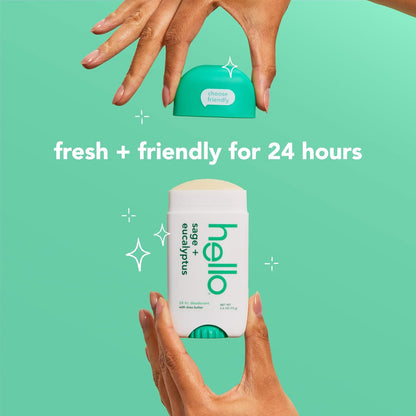 2 Pack Hello Sage and Eucalyptus Aluminum Free Deodorant 2.6 oz Each