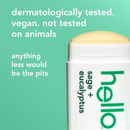 2 Pack Hello Sage and Eucalyptus Aluminum Free Deodorant 2.6 oz Each