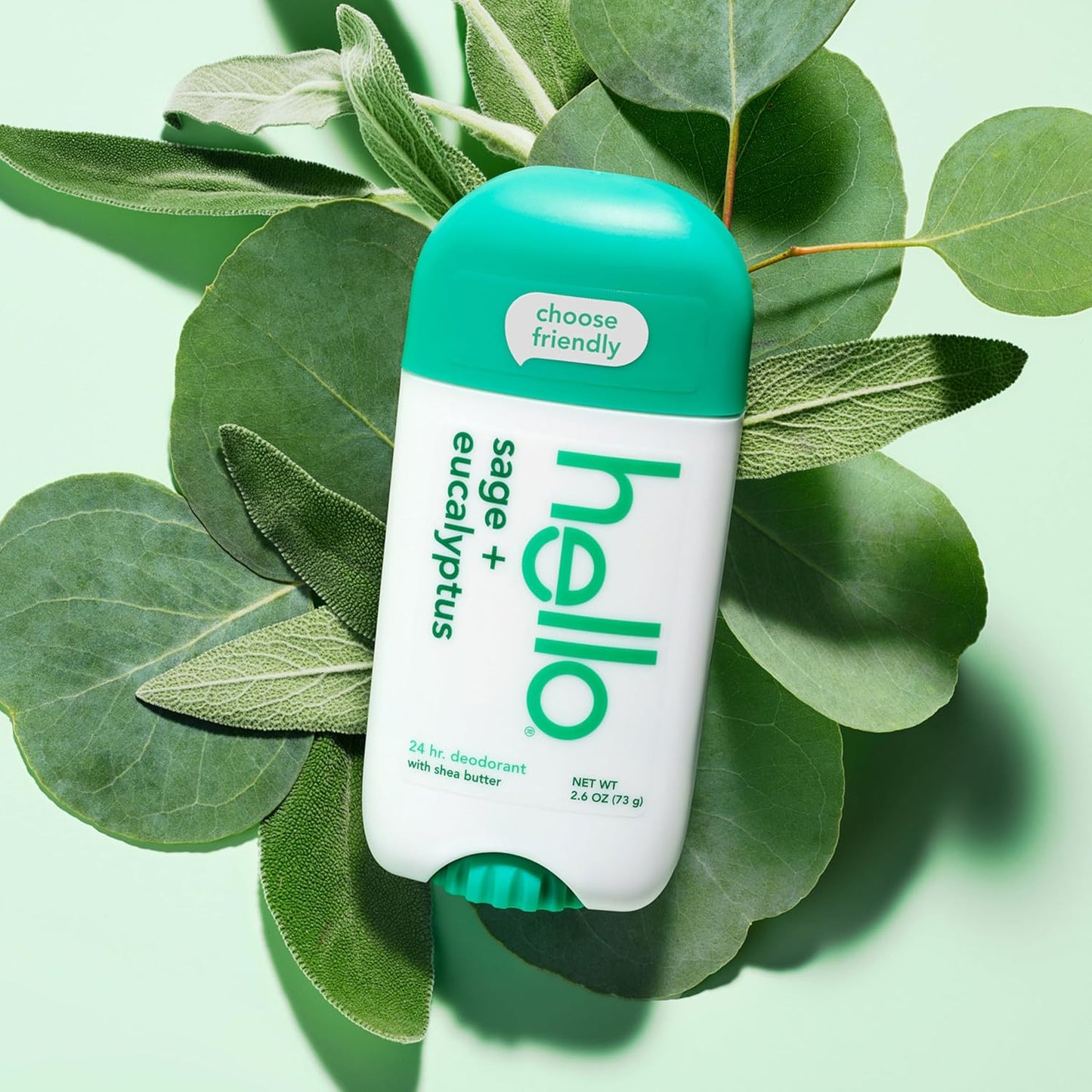 2 pack hello sage and eucalyptus aluminum free deodorant 2.6 oz each