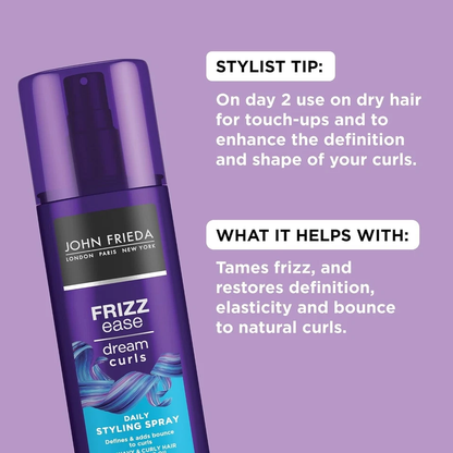 John Frieda Frizz Ease Dream Curls 2 Pack 6.7 fl oz | Anti-Frizz Curl Defining Hair Cream | Smooth & Manageable Hair