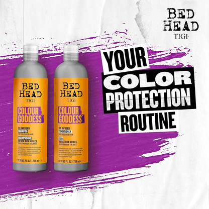 TIGI Bed Head Colour Goddess Oil Infused Shampoo & Conditioner 25.36 fl oz | Color-Treated Hair Care | Nourishing & Shine-Enhancing