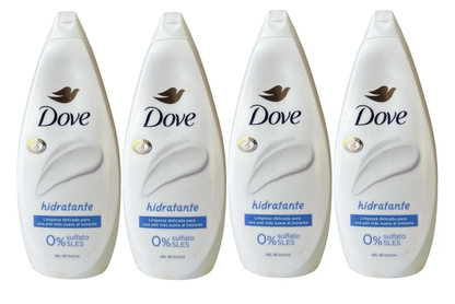 Dove Shower Gel Hidratante 4 Pack 720 ml | 24.3 fl oz Each | Moisturizing & Nourishing Body Wash