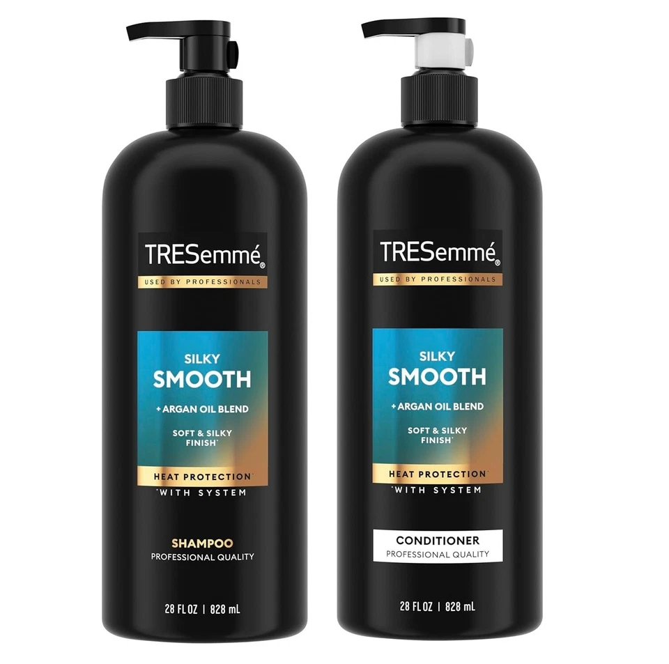 TRESemmé Silky & Smooth Shampoo & Conditioner Set 28 oz Each | Hydrating Hair Care | Smooth & Manageable Hair Duo
