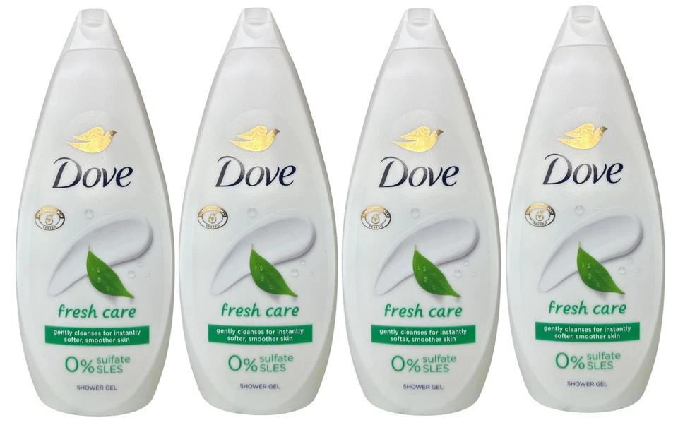 Dove Shower Gel Fresh Care 4 Pack 720 ml | 24.3 fl oz Each | Moisturizing & Refreshing Body Wash