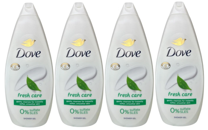 Dove Shower Gel Fresh Care 4 Pack 720 ml | 24.3 fl oz Each | Moisturizing & Refreshing Body Wash