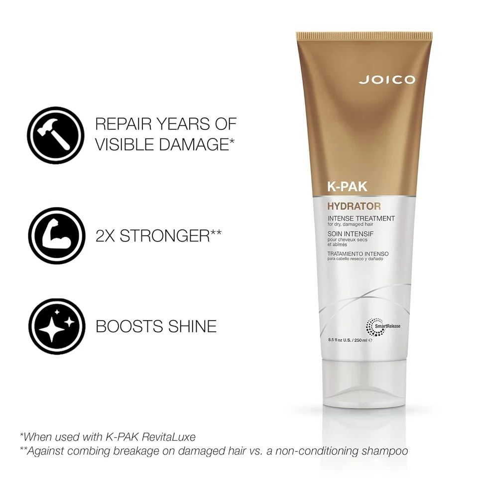 Joico K-PAK Hydrator Intense Treatment 8.5 fl oz | Deep Conditioning Hair Treatment | Moisturizing & Repairing Hair Care