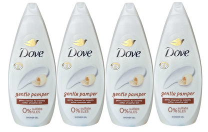 Dove Shower Gel Gentle Pamper 4 Pack 720 ml | 24.3 fl oz Each | Moisturizing & Soothing Body Wash