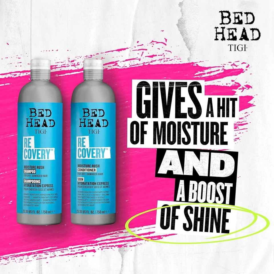 TIGI Bed Head Recovery Moisture Rush Shampoo and Conditioner | Hydrating Hair Care Set | Frizz Control & Repair