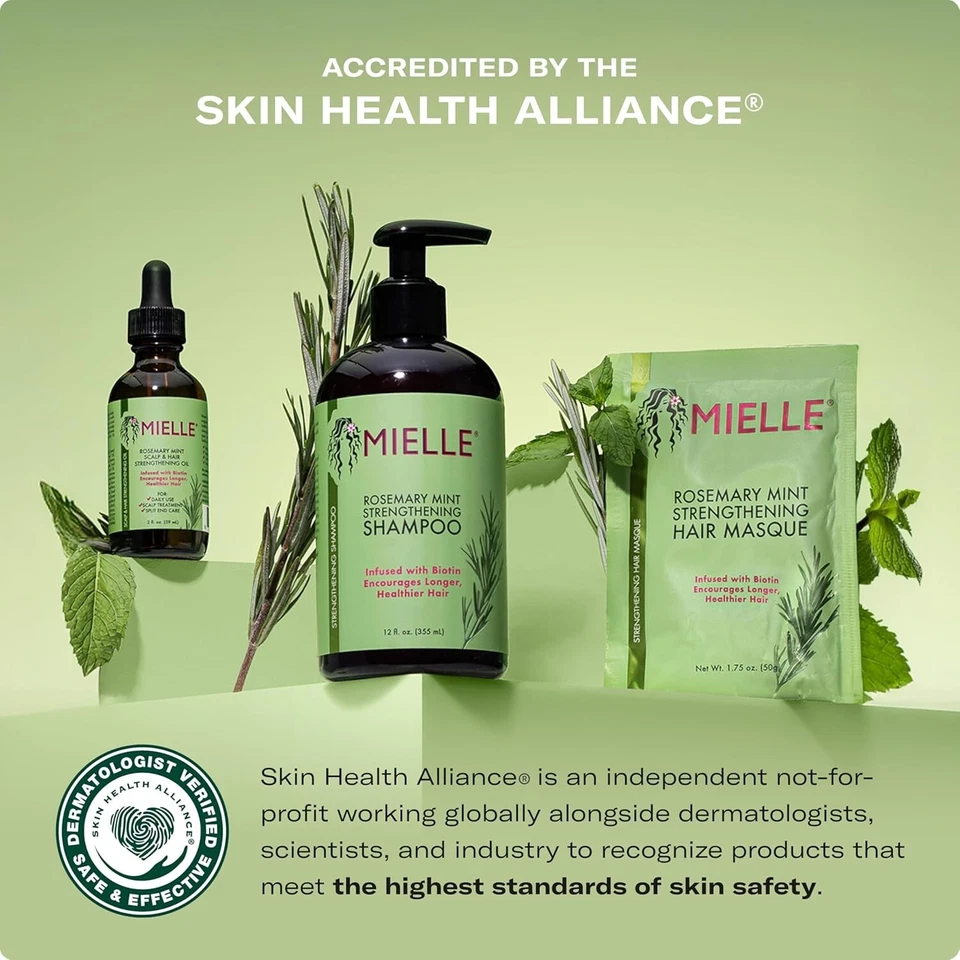 Mielle Organics Rosemary Mint Strengthening Shampoo & Conditioner Set 12 oz Each | Nourishing Hair Care | Strength & Growth