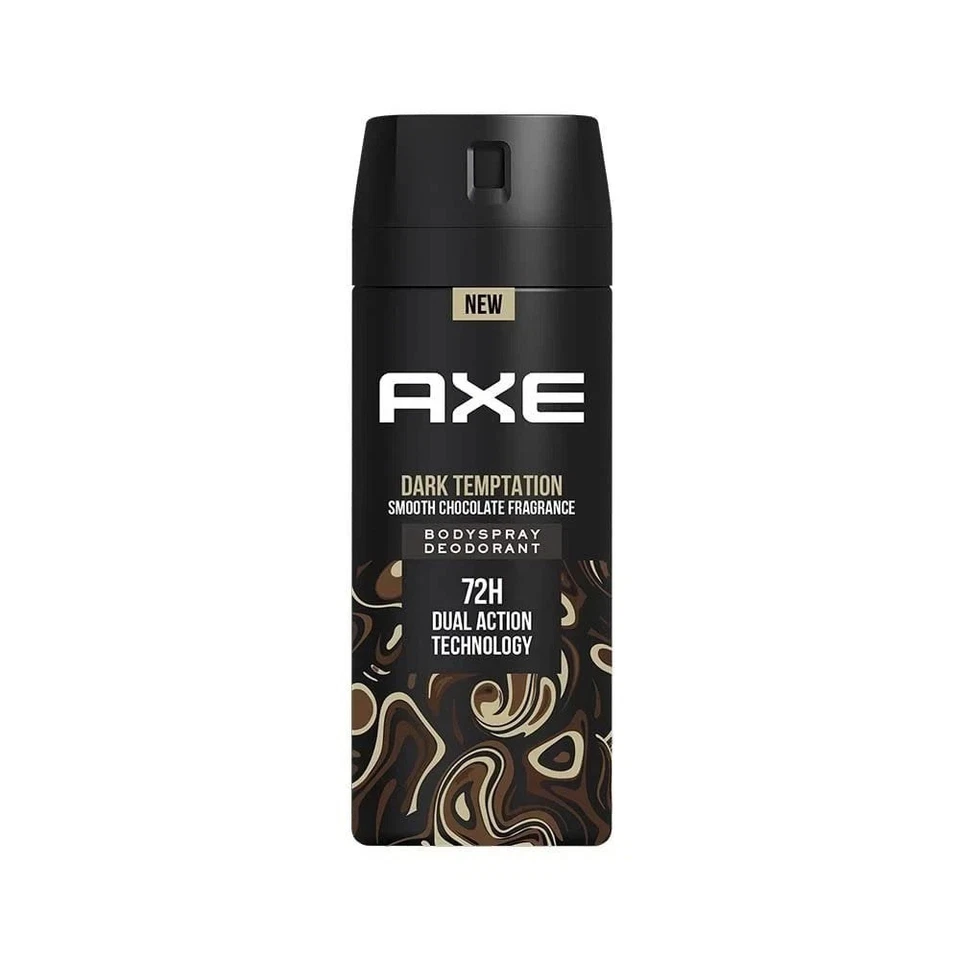 axe dark temptation deodorant body spray 6 pack | men’s fragrance | 150 ml / 5.07 fl oz each | 48h fresh scent