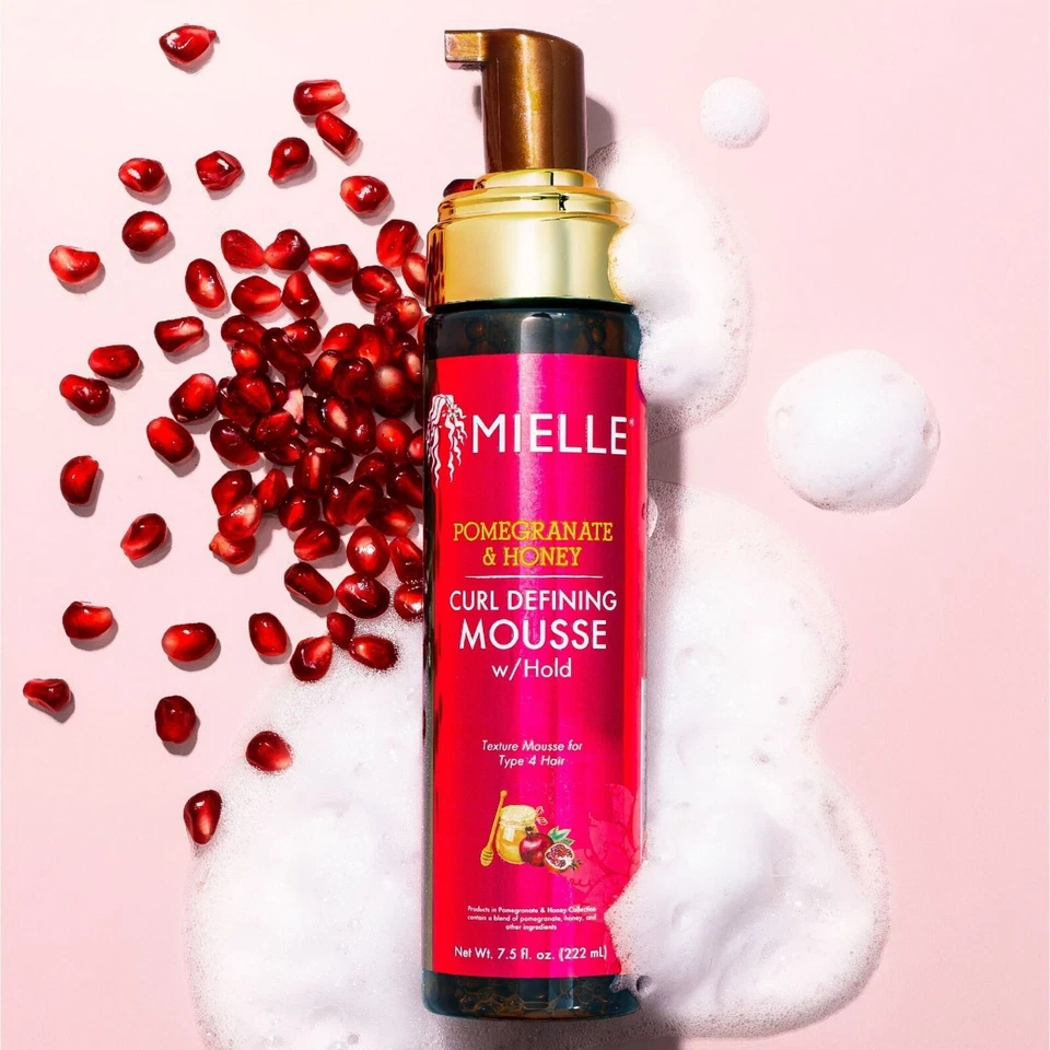Mielle Pomegranate & Honey Curl Defining Mousse 2 Pack | Curl Enhancing Hair Mousse | Lightweight Hold Styling Foam