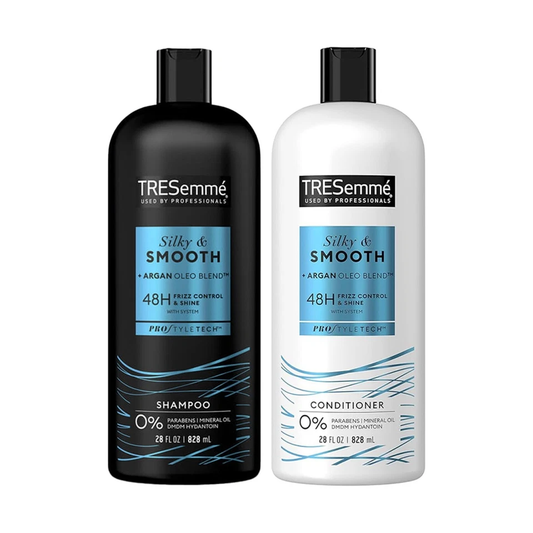 TRESemmé Silky & Smooth Shampoo & Conditioner Set 28 oz Each | Hydrating Hair Care | Smooth & Manageable Hair Duo