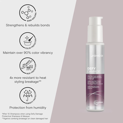Joico Defy Damage Protective Shield 3.38 fl oz | Heat & Frizz Protection Hair Treatment | Strengthening Hair Shield