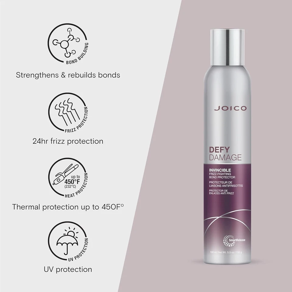 Joico Defy Damage Invincible Frizz-Fighting Bond Protector 5.5 fl oz | Hair Strengthening & Frizz Control | Protective Hair Treatment