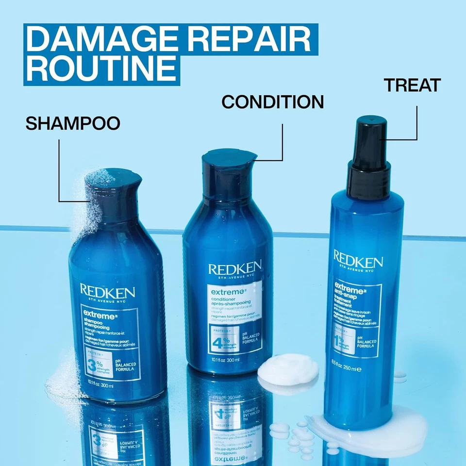 Redken Extreme Shampoo and Conditioner Set | Strengthening Hair Repair Duo | Professional Salon Formula