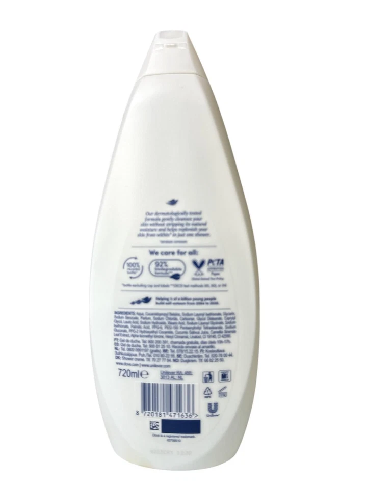 Dove Shower Gel Fresh Care 4 Pack 720 ml | 24.3 fl oz Each | Moisturizing & Refreshing Body Wash