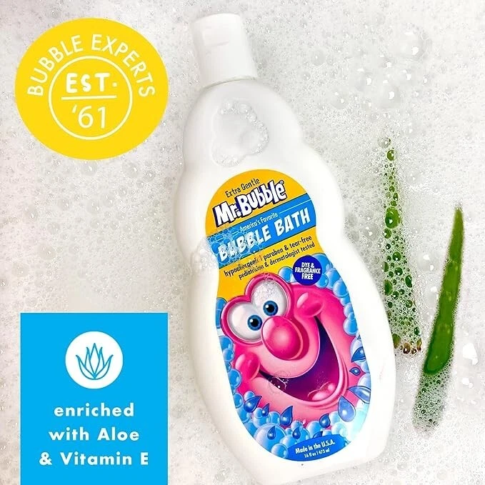 mr. bubble bath extra gentle 4 pack | kids bubble bath | gentle & soothing bath time fun