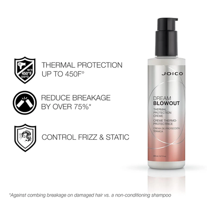 Joico Dream Blowout Thermal Protection Crème 6.7 fl oz | Heat Protectant Styling Cream | Smooth & Frizz Control Hair Care